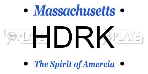 HDRK Massachusetts License Plate