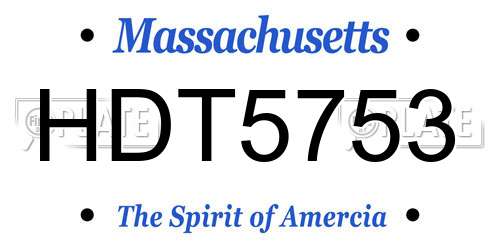 HDT5753 Massachusetts License Plate
