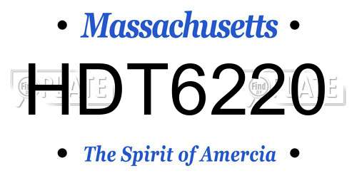 HDT6220 Massachusetts License Plate