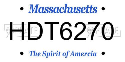 HDT6270 Massachusetts License Plate
