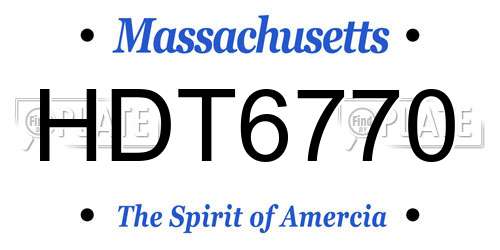 HDT6770 Massachusetts License Plate