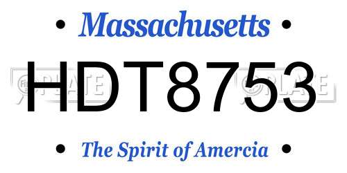 HDT8753 Massachusetts License Plate