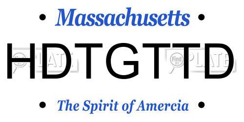 HDTGTTD Massachusetts License Plate