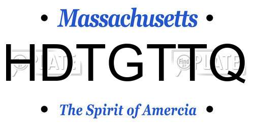 HDTGTTQ Massachusetts License Plate