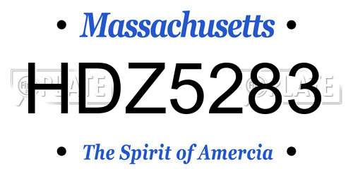 HDZ5283 Massachusetts License Plate