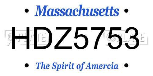 HDZ5753 Massachusetts License Plate