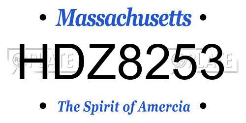 HDZ8253 Massachusetts License Plate