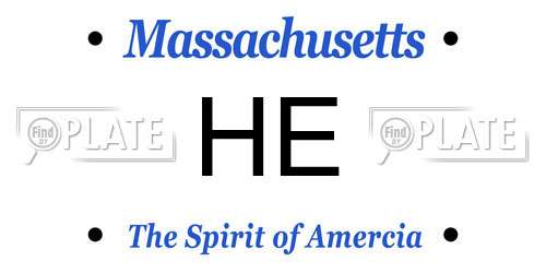 HE Massachusetts License Plate