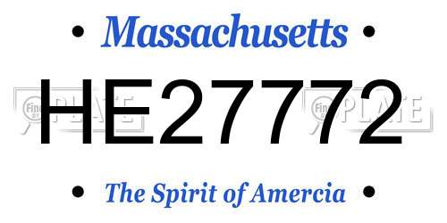 HE27772 Massachusetts License Plate