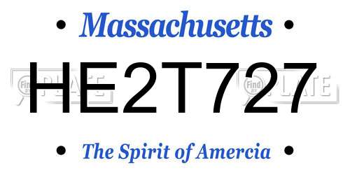 HE2T727 Massachusetts License Plate