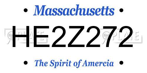 HE2Z272 Massachusetts License Plate