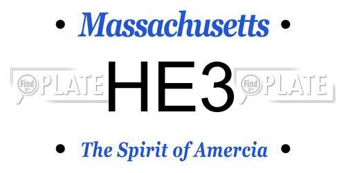HE3 Massachusetts License Plate