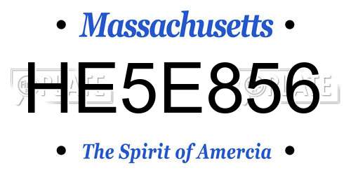 HE5E856 Massachusetts License Plate