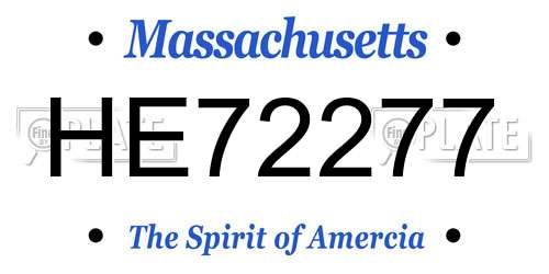 HE72277 Massachusetts License Plate