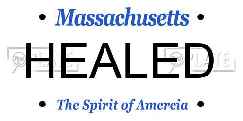 HEALED Massachusetts License Plate