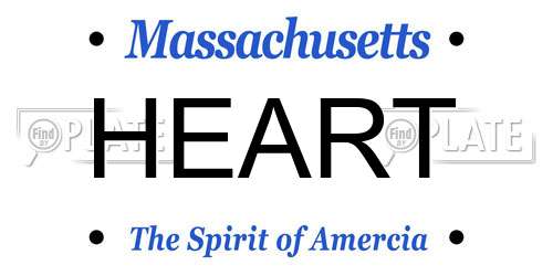 HEART Massachusetts License Plate