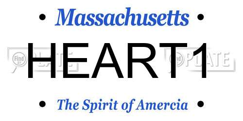 HEART1 Massachusetts License Plate