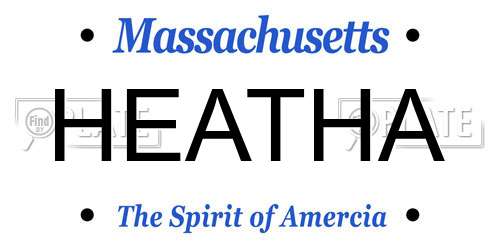 HEATHA Massachusetts License Plate