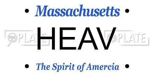 HEAV Massachusetts License Plate