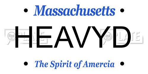 HEAVYD Massachusetts License Plate