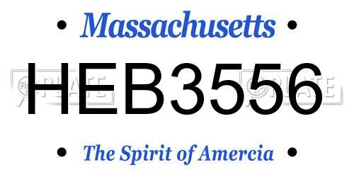 HEB3556 Massachusetts License Plate