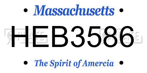 HEB3586 Massachusetts License Plate