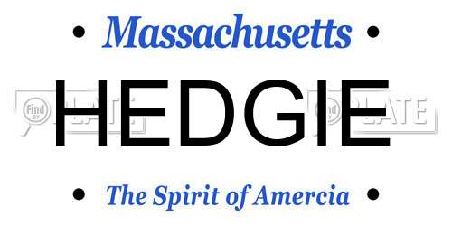 HEDGIE Massachusetts License Plate