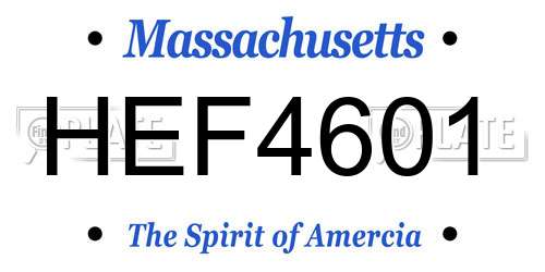 HEF4601 Massachusetts License Plate