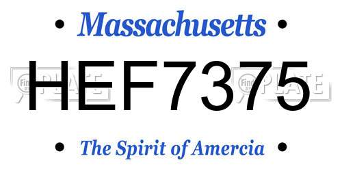 HEF7375 Massachusetts License Plate