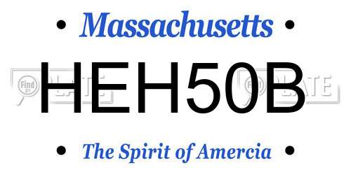 HEH50B Massachusetts License Plate
