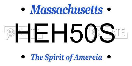 HEH50S Massachusetts License Plate
