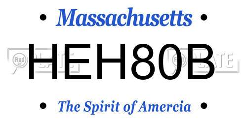HEH80B Massachusetts License Plate