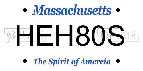 HEH80S Massachusetts License Plate