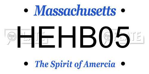 HEHB05 Massachusetts License Plate