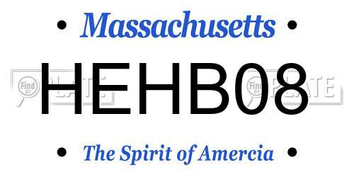 HEHB08 Massachusetts License Plate