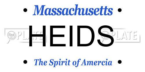 HEIDS Massachusetts License Plate