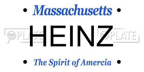 HEINZ Massachusetts License Plate