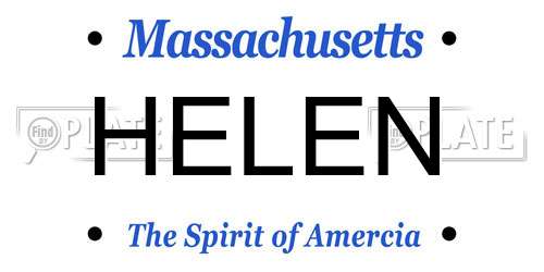 HELEN Massachusetts License Plate