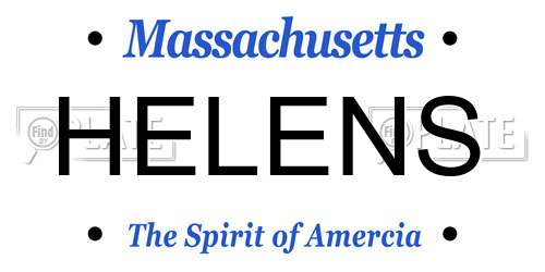 HELENS Massachusetts License Plate