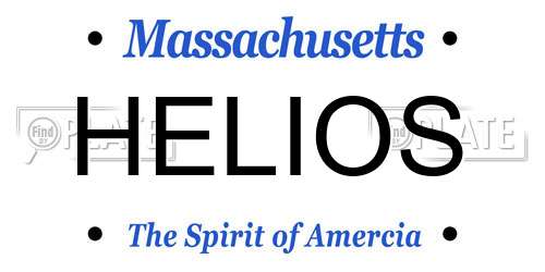 HELIOS Massachusetts License Plate