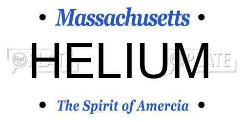 HELIUM Massachusetts License Plate