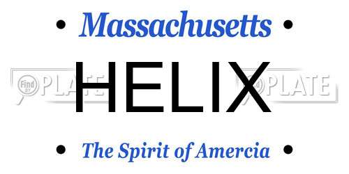 HELIX Massachusetts License Plate