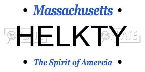 HELKTY Massachusetts License Plate