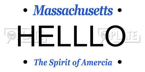 HELLLO Massachusetts License Plate