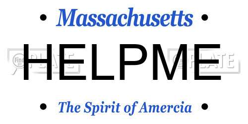 HELPME Massachusetts License Plate