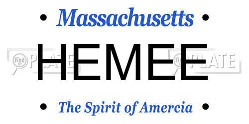 HEMEE Massachusetts License Plate