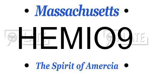 HEMIO9 Massachusetts License Plate