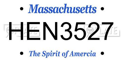 HEN3527 Massachusetts License Plate