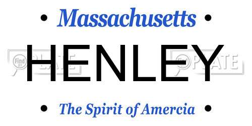 HENLEY Massachusetts License Plate