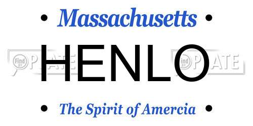 HENLO Massachusetts License Plate